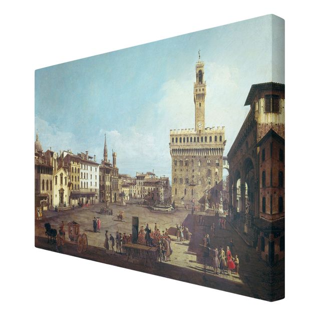 Billeder på lærred Italien Bernardo Bellotto - The Piazza della Signoria in Florence