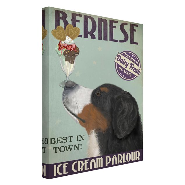 Billeder på lærred ordsprog Bernese Mountain Dog With Ice
