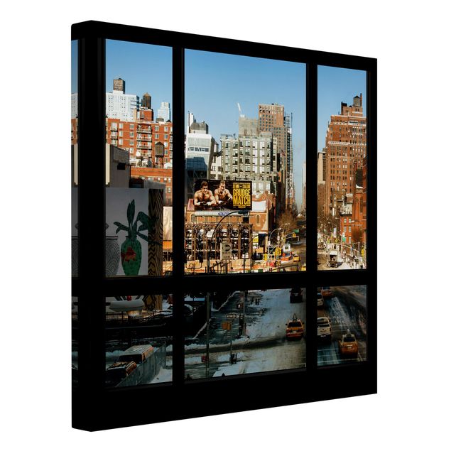 Billeder på lærred arkitektur og skyline View From Windows On Street In New York