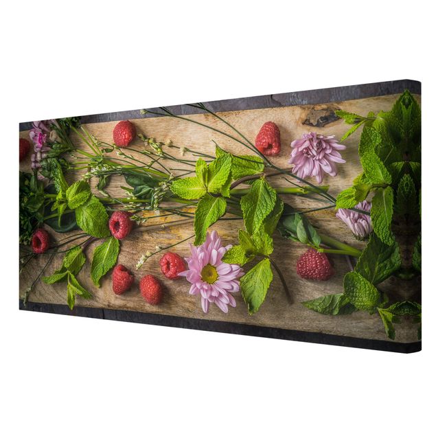 Billeder grøn Flowers Raspberries Mint