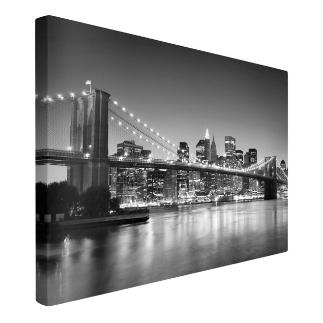 Billeder på lærred arkitektur og skyline Brooklyn Bridge in New York II