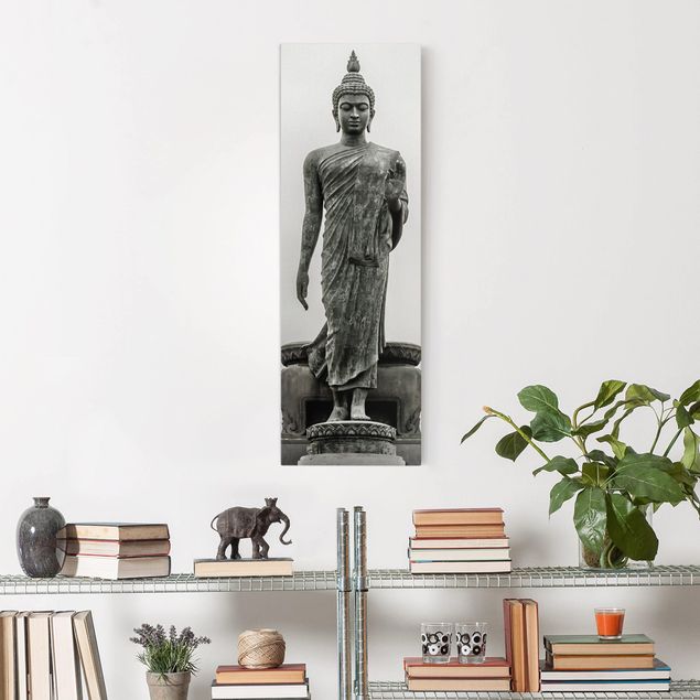Billeder på lærred sort og hvid Buddha Statue