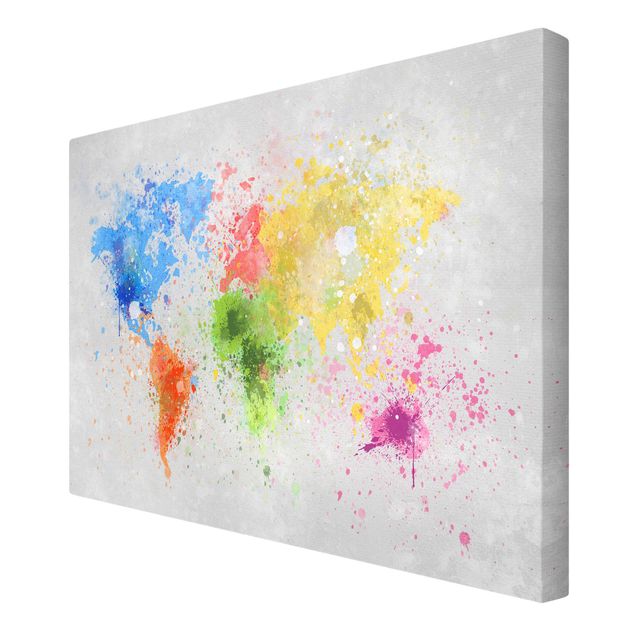 Billeder Colourful Splodges World Map