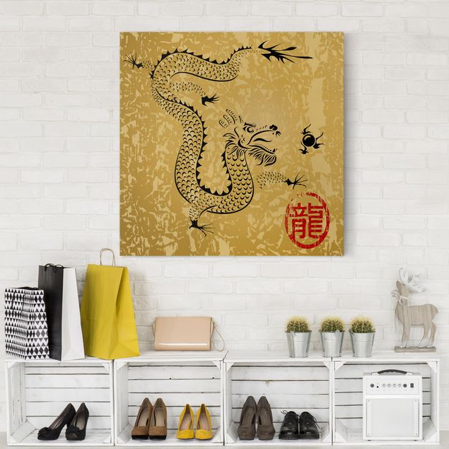 Billeder på lærred spirituelt Chinese Dragon