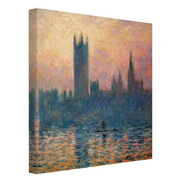 Billeder på lærred London Claude Monet - London Sunset