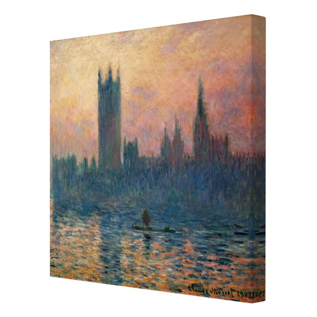 Billeder på lærred solnedgange Claude Monet - London Sunset