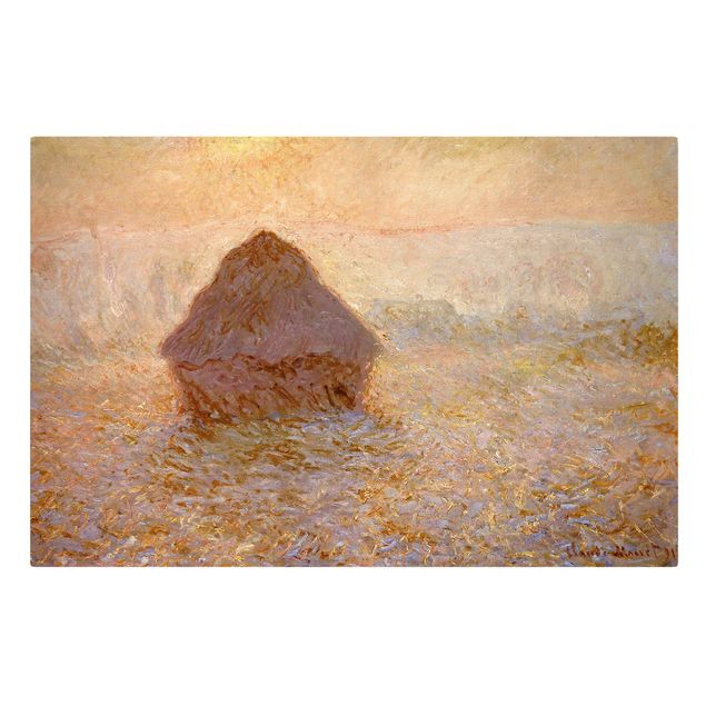 Billeder på lærred kunsttryk Claude Monet - Haystack In The Mist