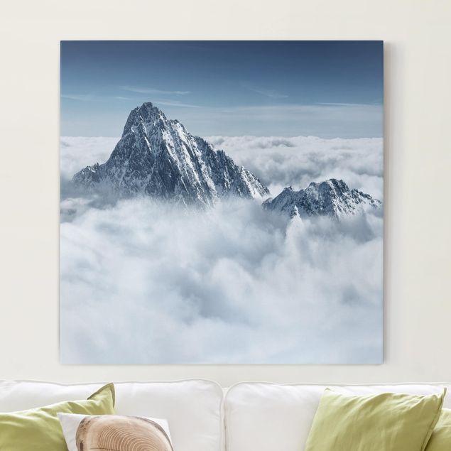 Billeder på lærred bjerge The Alps Above The Clouds