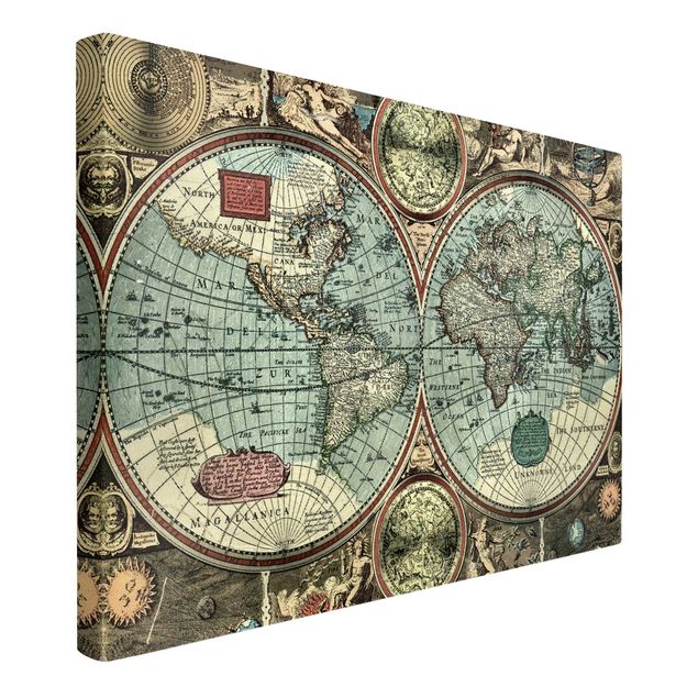 Billeder på lærred verdenskort The Old World