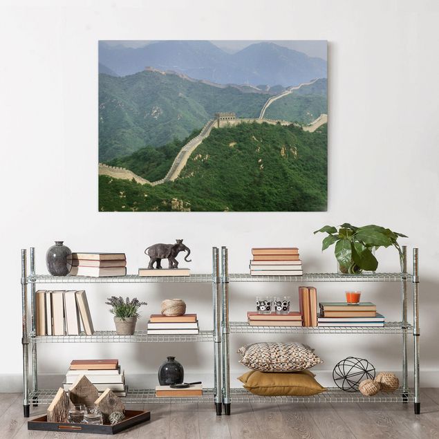 Billeder på lærred bjerge The Great Wall Of China In The Open