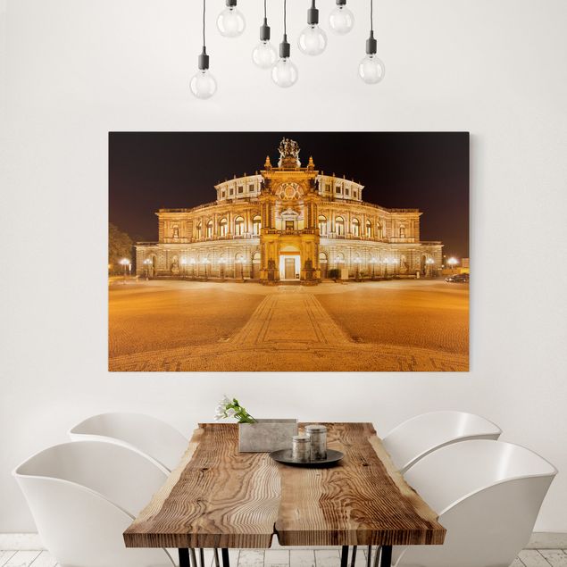 Billeder på lærred arkitektur og skyline Dresden Opera House