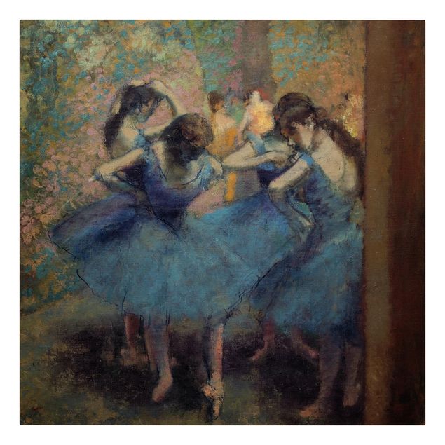 Billeder på lærred kunsttryk Edgar Degas - Blue Dancers
