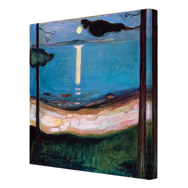 Billeder på lærred kunsttryk Edvard Munch - Moon Night
