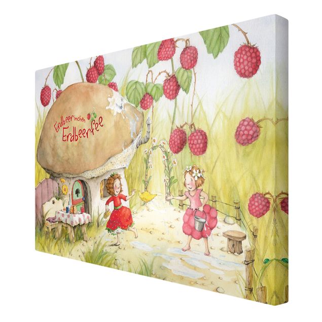 Billeder på lærred Little Strawberry Strawberry Fairy - Under The Raspberry Bush