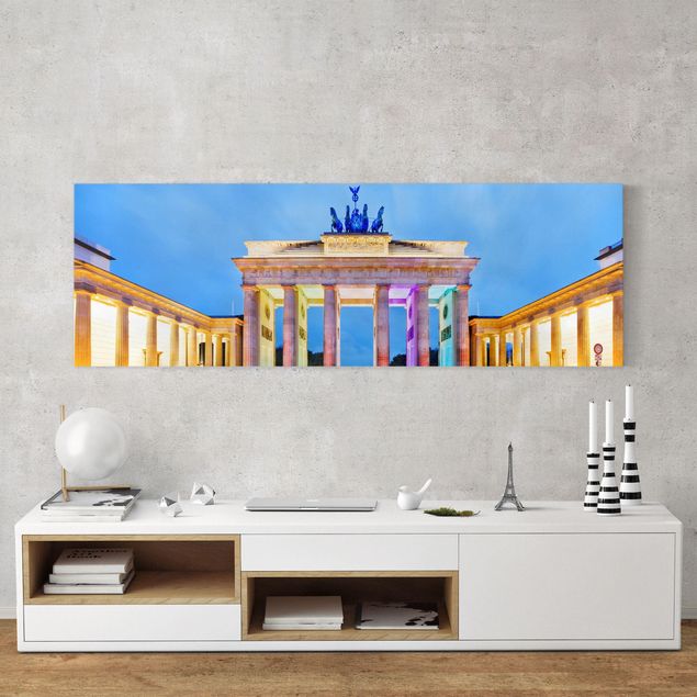 Billeder på lærred Berlin Illuminated Brandenburg Gate