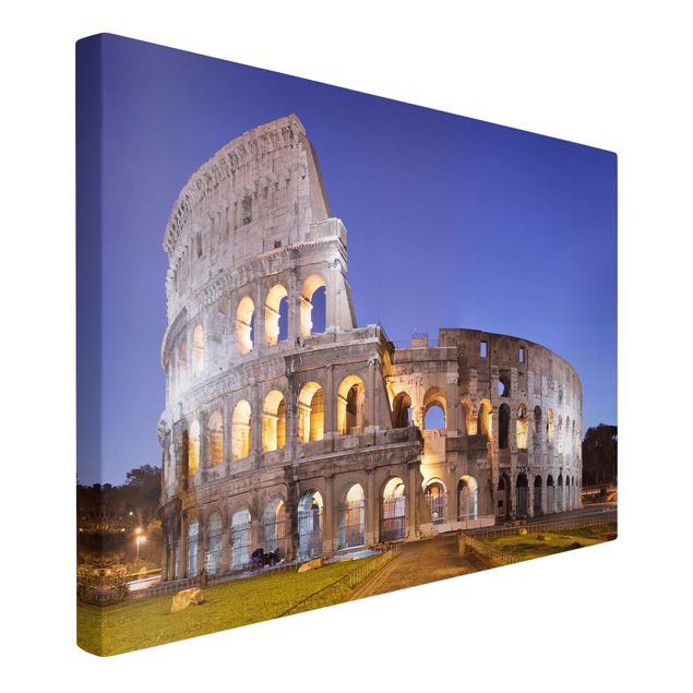Billeder på lærred arkitektur og skyline Illuminated Colosseum