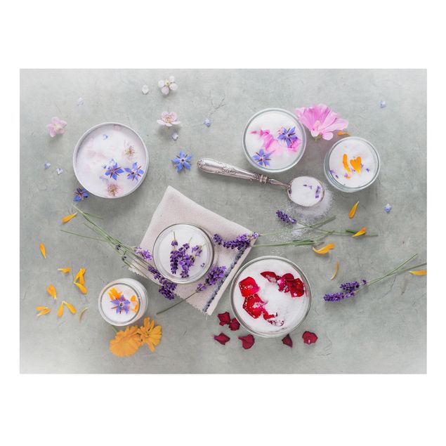 Billeder på lærred krydderier og urter Edible Flowers With Lavender Sugar