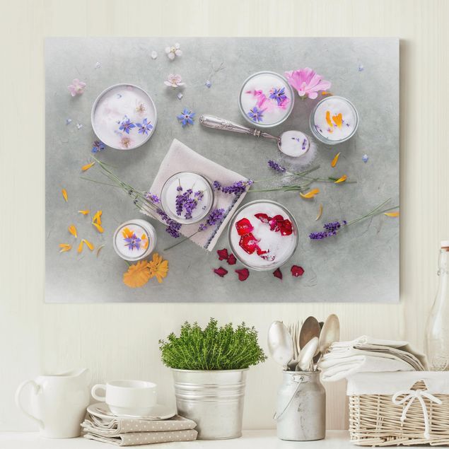køkken dekorationer Edible Flowers With Lavender Sugar