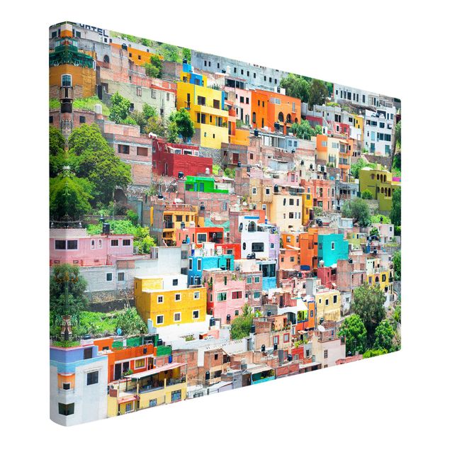 Billeder moderne Coloured Houses Front Guanajuato