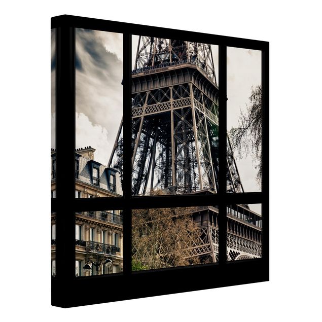 Billeder på lærred arkitektur og skyline Window View Paris - Close To The Eiffel Tower