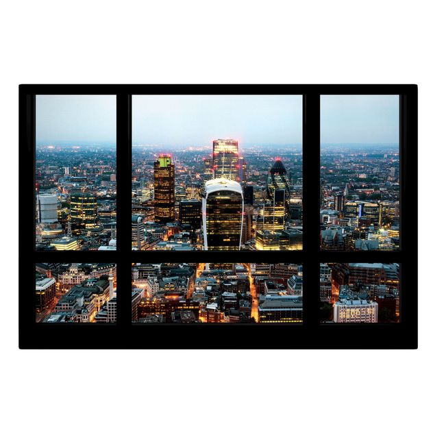 Billeder arkitektur og skyline Window view illuminated skyline of London