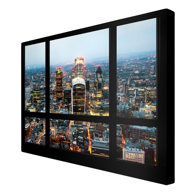 Billeder moderne Window view illuminated skyline of London