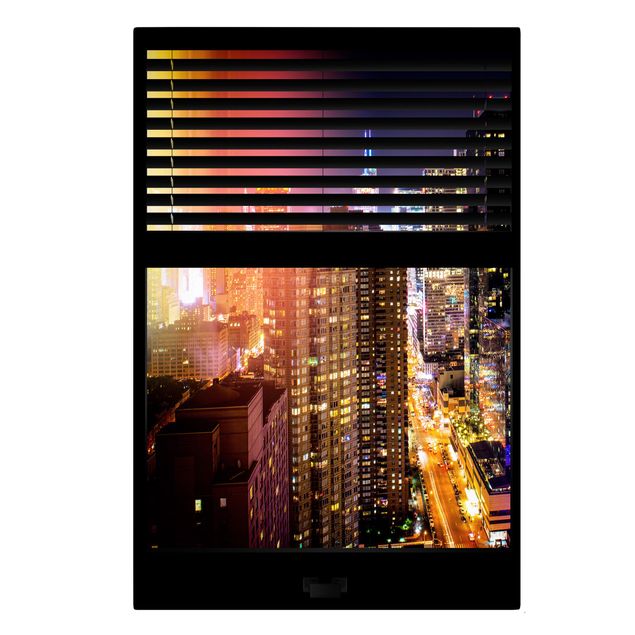 Billeder arkitektur og skyline Window View Blinds - Manhattan at night