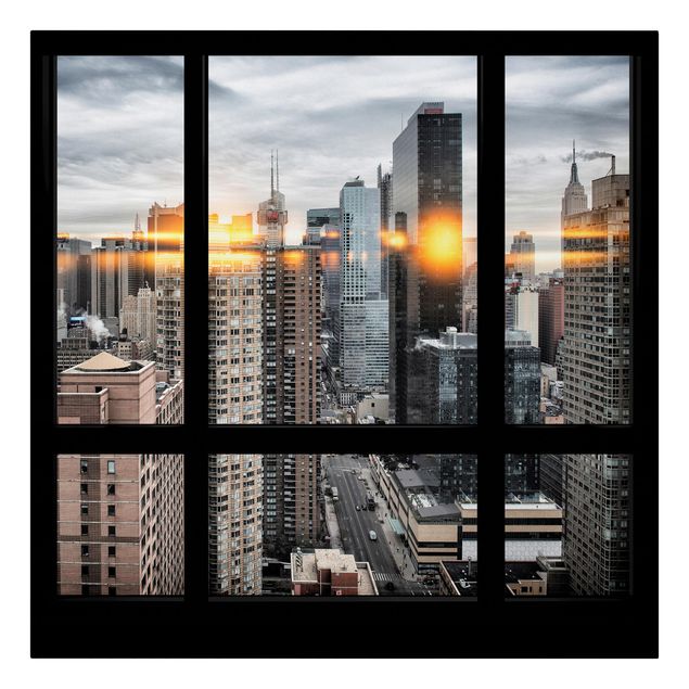 Billeder arkitektur og skyline Windows Overlooking New York With Sun Reflection