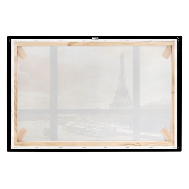 Billeder moderne Window view - Paris Eiffel Tower sunset