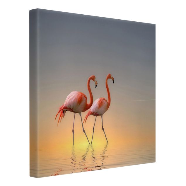 Billeder på lærred dyr Flamingo Love