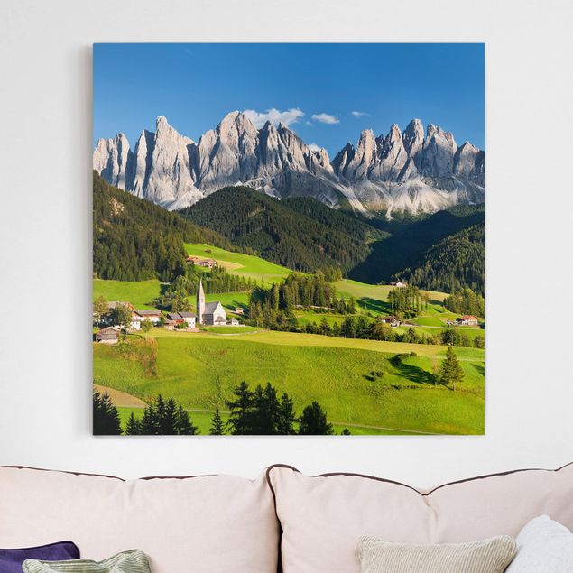Billeder på lærred bjerge Odle In South Tyrol