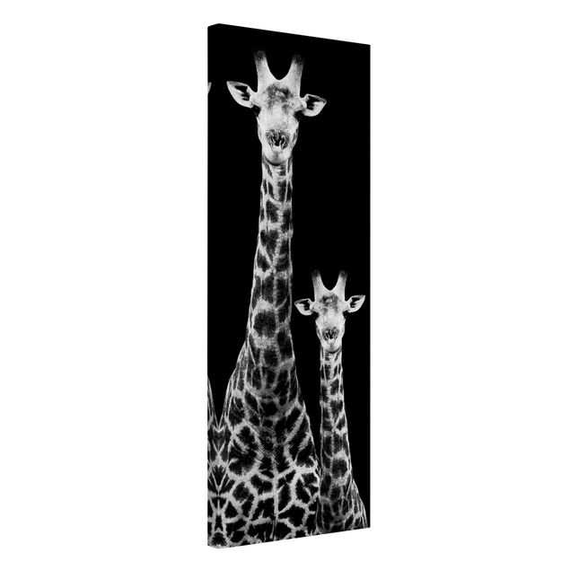 Billeder på lærred giraffer Giraffe Duo Black And White