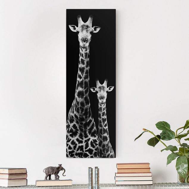 Billeder Afrika Giraffe Duo Black And White
