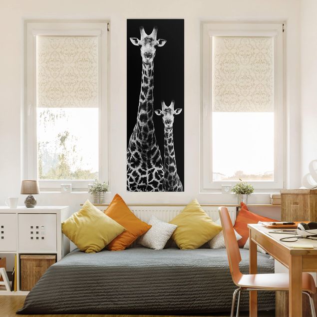 Billeder sort og hvid Giraffe Duo Black And White