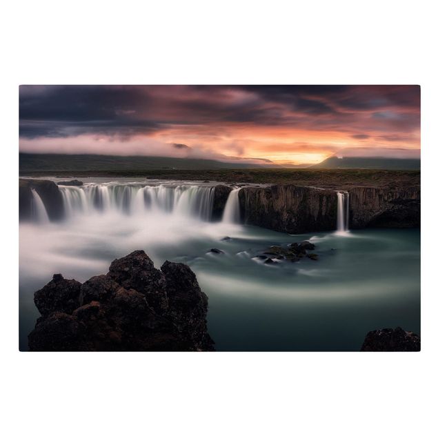 Billeder på lærred landskaber Goðafoss Waterfall In Iceland