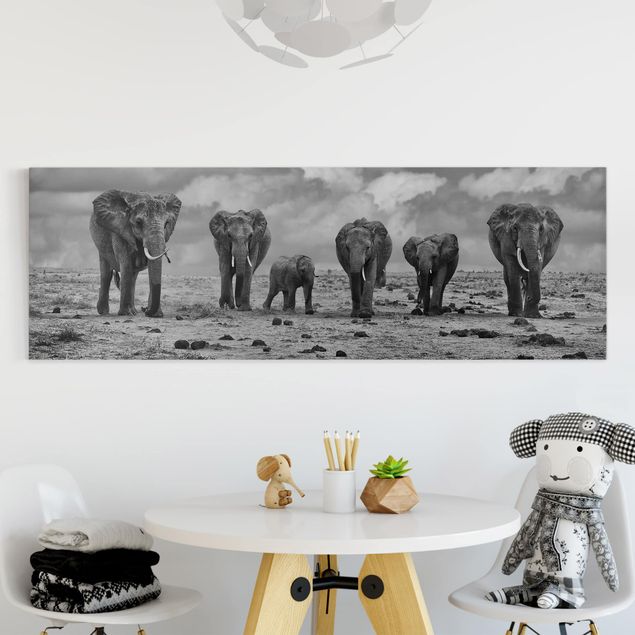 Billeder på lærred elefanter Large Familiy