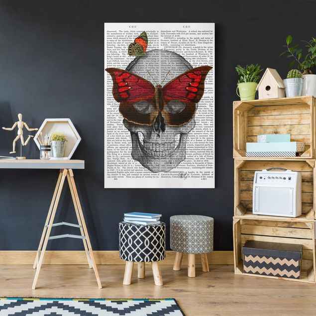 Billeder på lærred sommerfugle Scary Reading - Butterfly Mask