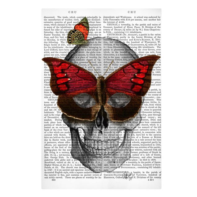 Billeder på lærred dyr Scary Reading - Butterfly Mask