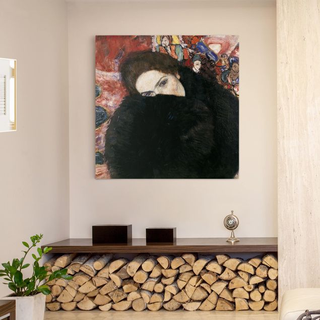 køkken dekorationer Gustav Klimt - Lady With A Muff