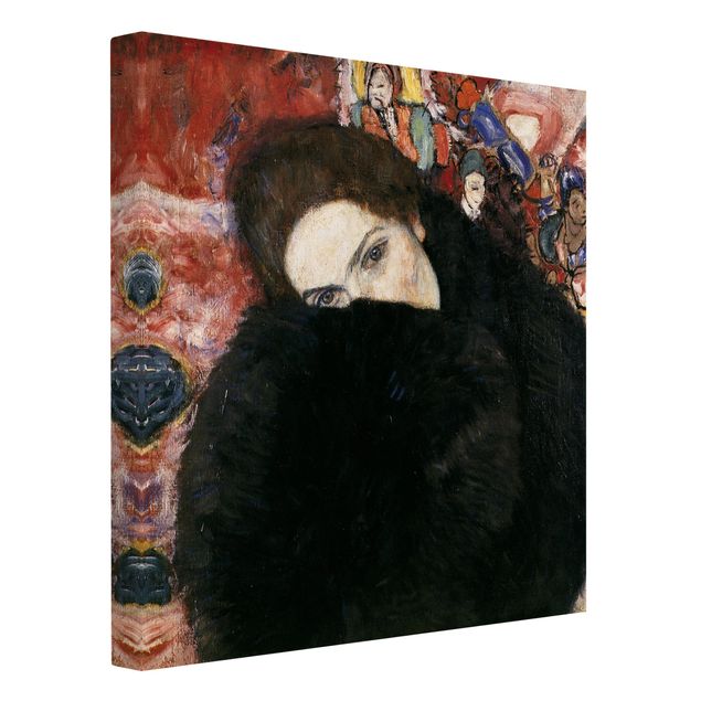 Billeder på lærred kunsttryk Gustav Klimt - Lady With A Muff