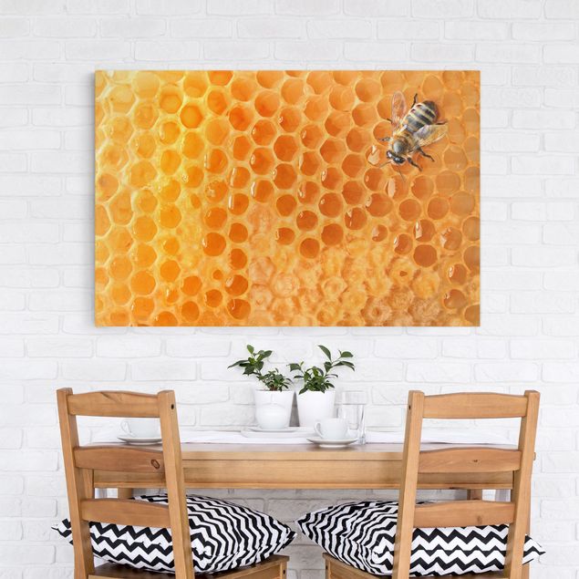 Billeder på lærred solsikker Honey Bee
