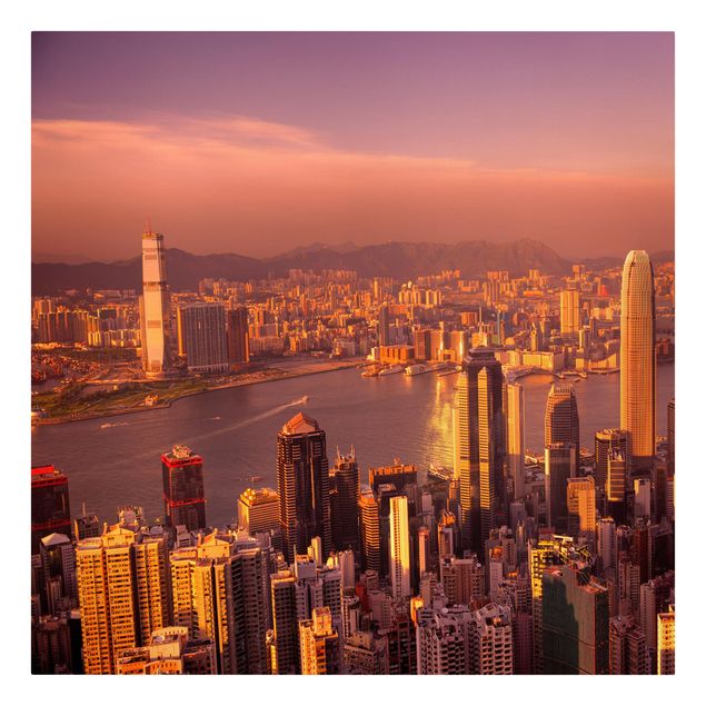 Billeder arkitektur og skyline Hong Kong Sunset