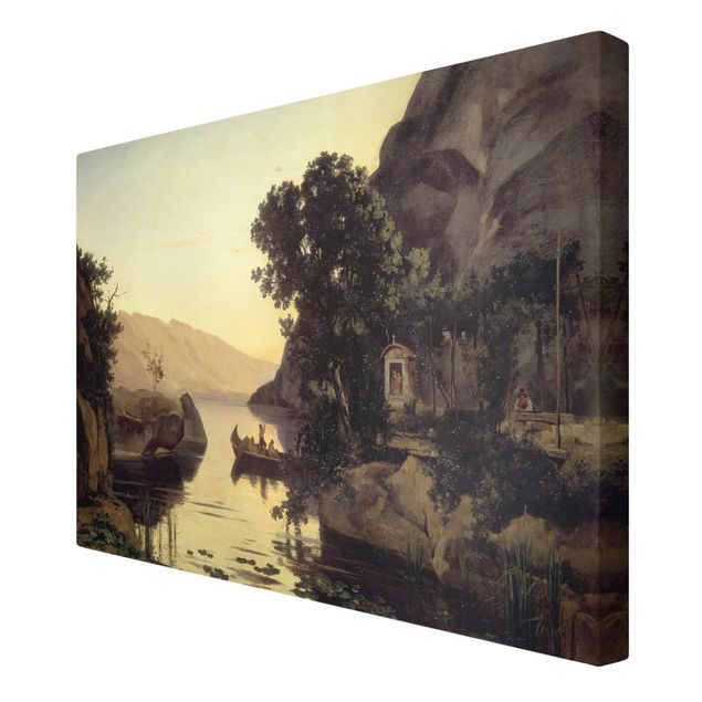 Billeder på lærred kunsttryk Jean-Baptiste Camille Corot - Landscape near Riva at Lake Garda