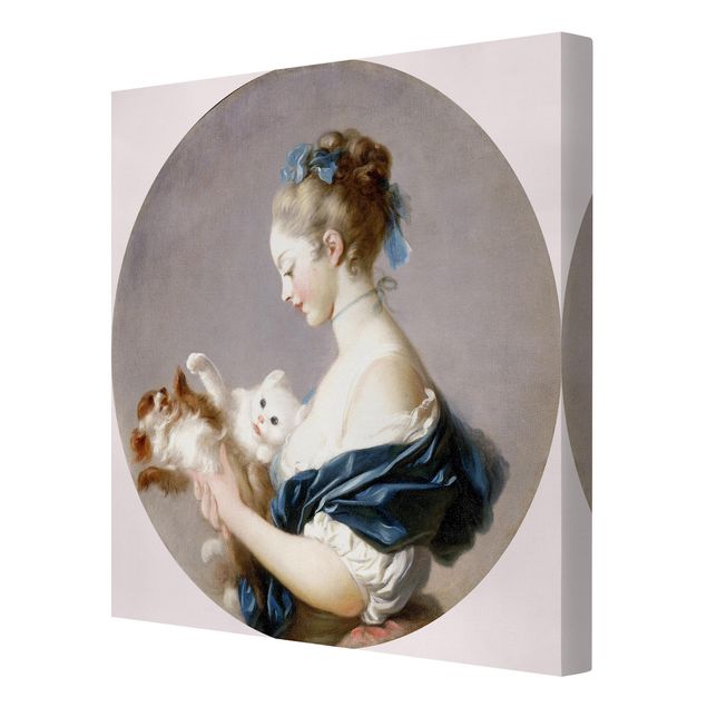 Kunst stilarter Jean Honoré Fragonard - Girl playing with a Dog and a Cat