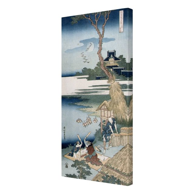 Billeder på lærred kunsttryk Katsushika Hokusai - A Peasant Crossing A Bridge