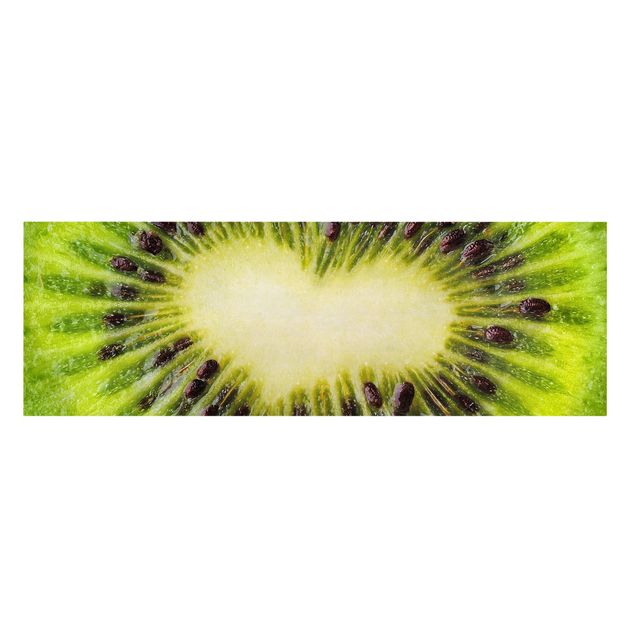 Billeder på lærred grøntsager og frukt Kiwi Heart