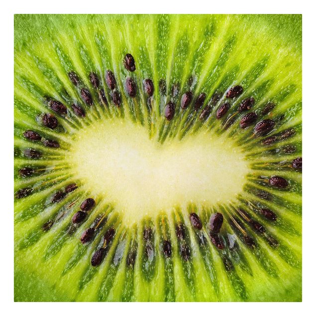 Billeder på lærred grøntsager og frukt Kiwi Heart
