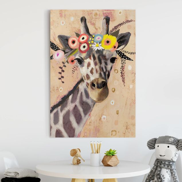 Billeder på lærred giraffer Klimt Giraffe