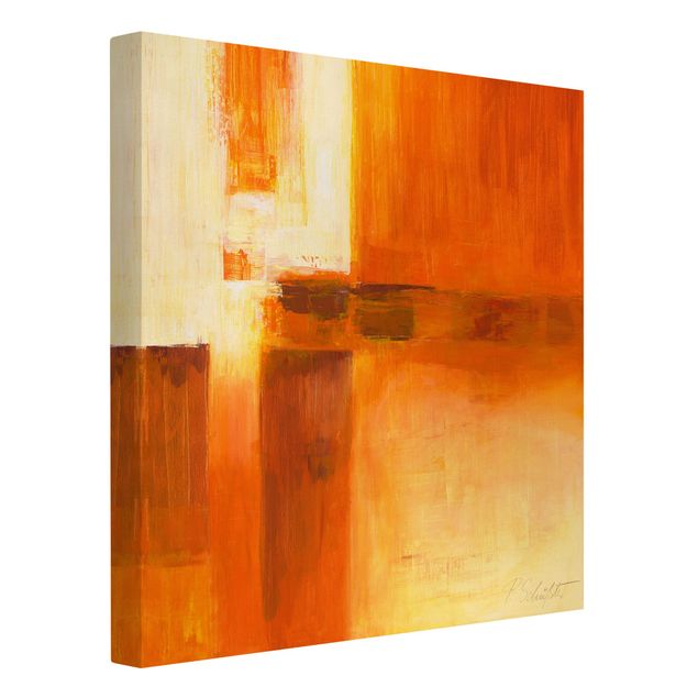 Billeder på lærred abstrakt Composition In Orange And Brown 01