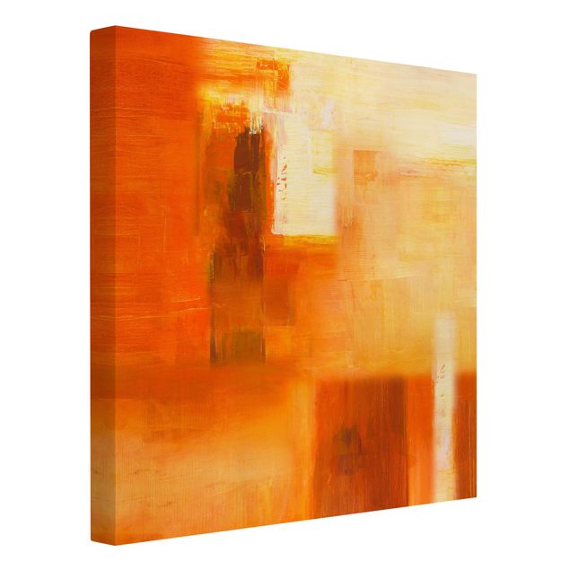 Billeder på lærred abstrakt Composition In Orange And Brown 02